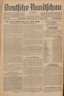 Deutsche Rundschau in Polen : früher Ostdeutsche Rundschau, Bromberger Tageblatt. Jg.33, Nr. 141 (24 Juni 1926) = Jg.50 + dod.