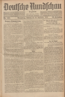 Deutsche Rundschau in Polen : früher Ostdeutsche Rundschau, Bromberger Tageblatt. Jg.50, Nr. 215 (19 September 1926) = Jg.33 + dod.