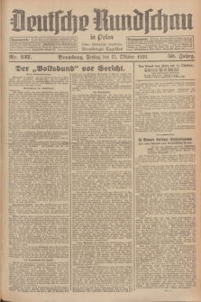 Deutsche Rundschau in Polen : früher Ostdeutsche Rundschau, Bromberger Tageblatt. Jg.50, Nr. 237 (15 Oktober 1926) + dod.