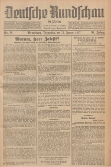 Deutsche Rundschau in Polen : früher Ostdeutsche Rundschau, Bromberger Tageblatt. Jg.51, Nr. 9 (13 Januar 1927) + dod.