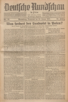 Deutsche Rundschau in Polen : früher Ostdeutsche Rundschau, Bromberger Tageblatt. Jg.51, Nr. 17 (22 Januar 1927) + dod.