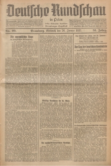 Deutsche Rundschau in Polen : früher Ostdeutsche Rundschau, Bromberger Tageblatt. Jg.51, Nr. 20 (26 Januar 1927) + dod.