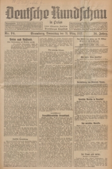 Deutsche Rundschau in Polen : früher Ostdeutsche Rundschau, Bromberger Tageblatt. Jg.51, Nr. 74 (31 März 1927) + dod.