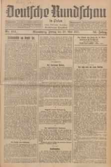 Deutsche Rundschau in Polen : früher Ostdeutsche Rundschau, Bromberger Tageblatt. Jg.51, Nr. 114 (20 Mai 1927) + dod.