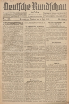 Deutsche Rundschau in Polen : früher Ostdeutsche Rundschau, Bromberger Tageblatt. Jg.51, Nr. 149 (5 Juli 1927) + dod.