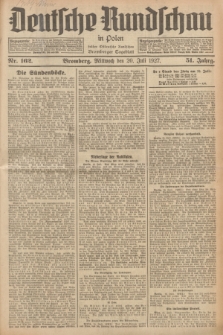 Deutsche Rundschau in Polen : früher Ostdeutsche Rundschau, Bromberger Tageblatt. Jg.51, Nr. 162 (20 Juli 1927) + dod.