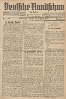 Deutsche Rundschau in Polen : früher Ostdeutsche Rundschau, Bromberger Tageblatt. Jg.51, Nr. 173 (2 August 1927) + dod.