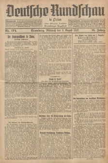 Deutsche Rundschau in Polen : früher Ostdeutsche Rundschau, Bromberger Tageblatt. Jg.51, Nr. 174 (3 August 1927) + dod.