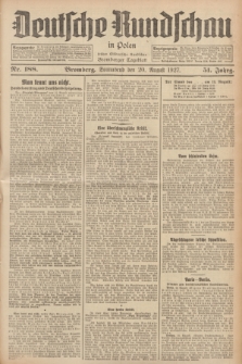 Deutsche Rundschau in Polen : früher Ostdeutsche Rundschau, Bromberger Tageblatt. Jg.51, Nr. 188 (20 August 1927) + dod.
