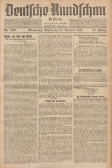 Deutsche Rundschau in Polen : früher Ostdeutsche Rundschau, Bromberger Tageblatt. Jg.51, Nr. 208 (13 September 1927) + dod.