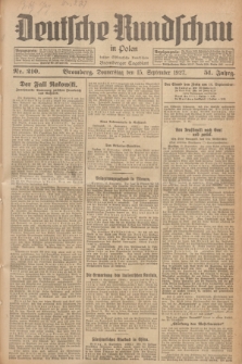 Deutsche Rundschau in Polen : früher Ostdeutsche Rundschau, Bromberger Tageblatt. Jg.51, Nr. 210 (15 September 1927) + dod.