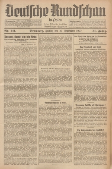 Deutsche Rundschau in Polen : früher Ostdeutsche Rundschau, Bromberger Tageblatt. Jg.51, Nr. 211 (16 September 1927) + dod.