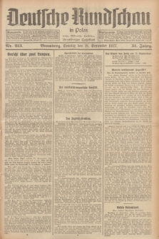 Deutsche Rundschau in Polen : früher Ostdeutsche Rundschau, Bromberger Tageblatt. Jg.51, Nr. 213 (18 September 1927) + dod.