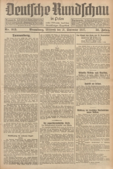 Deutsche Rundschau in Polen : früher Ostdeutsche Rundschau, Bromberger Tageblatt. Jg.51, Nr. 215 (21 September 1927) + dod.