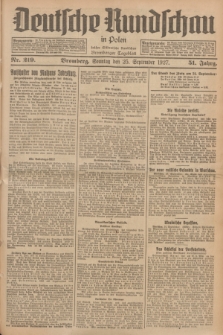 Deutsche Rundschau in Polen : früher Ostdeutsche Rundschau, Bromberger Tageblatt. Jg.51, Nr. 219 (25 September 1927) + dod.