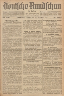 Deutsche Rundschau in Polen : früher Ostdeutsche Rundschau, Bromberger Tageblatt. Jg.51, Nr. 220 (27 September 1927) + dod.