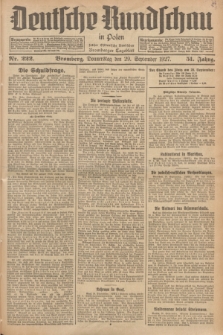Deutsche Rundschau in Polen : früher Ostdeutsche Rundschau, Bromberger Tageblatt. Jg.51, Nr. 222 (29 September 1927) + dod.