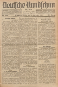 Deutsche Rundschau in Polen : früher Ostdeutsche Rundschau, Bromberger Tageblatt. Jg.51, Nr. 224 (30 September 1927) + dod.