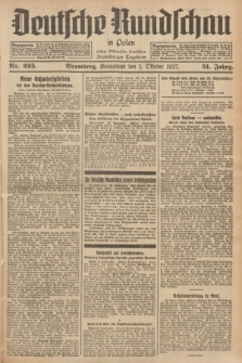 Deutsche Rundschau in Polen : früher Ostdeutsche Rundschau, Bromberger Tageblatt. Jg.51, Nr. 225 (1 Oktober 1927) + dod.