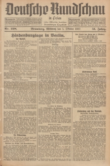 Deutsche Rundschau in Polen : früher Ostdeutsche Rundschau, Bromberger Tageblatt. Jg.51, Nr. 228 (5 Oktober 1927) + dod.