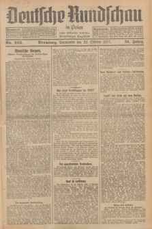 Deutsche Rundschau in Polen : früher Ostdeutsche Rundschau, Bromberger Tageblatt. Jg.51, Nr. 243 (22 Oktober 1927) + dod.
