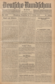 Deutsche Rundschau in Polen : früher Ostdeutsche Rundschau, Bromberger Tageblatt. Jg.51, Nr. 247 (27 Oktober 1927) + dod.