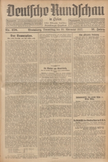 Deutsche Rundschau in Polen : früher Ostdeutsche Rundschau, Bromberger Tageblatt. Jg.51, Nr. 258 (10 November 1927) + dod.