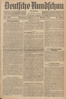Deutsche Rundschau in Polen : früher Ostdeutsche Rundschau, Bromberger Tageblatt. Jg.51, Nr. 273 (27 November 1927) + dod.