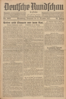 Deutsche Rundschau in Polen : früher Ostdeutsche Rundschau, Bromberger Tageblatt. Jg.51, Nr. 283 (10 Dezember 1927) + dod.