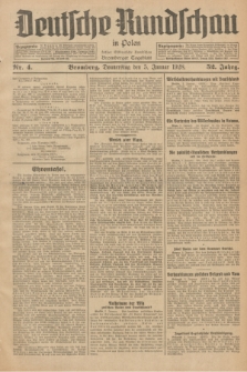 Deutsche Rundschau in Polen : früher Ostdeutsche Rundschau, Bromberger Tageblatt. Jg.52, Nr. 4 (5 Januar 1928) + dod.