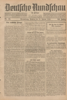 Deutsche Rundschau in Polen : früher Ostdeutsche Rundschau, Bromberger Tageblatt. Jg.52, Nr. 12 (15 Januar 1928) + dod.