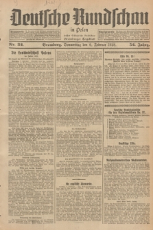 Deutsche Rundschau in Polen : früher Ostdeutsche Rundschau, Bromberger Tageblatt. Jg.52, Nr. 32 (9 Februar 1928) + dod.