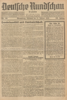 Deutsche Rundschau in Polen : früher Ostdeutsche Rundschau, Bromberger Tageblatt. Jg.52, Nr. 37 (15 Februar 1928) + dod.