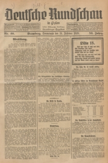 Deutsche Rundschau in Polen : früher Ostdeutsche Rundschau, Bromberger Tageblatt. Jg.52, Nr. 40 (18 Februar 1928) + dod.