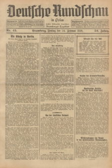 Deutsche Rundschau in Polen : früher Ostdeutsche Rundschau, Bromberger Tageblatt. Jg.52, Nr. 45 (24 Februar 1928) + dod.