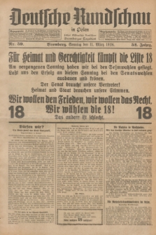 Deutsche Rundschau in Polen : früher Ostdeutsche Rundschau, Bromberger Tageblatt. Jg.52, Nr. 59 (11 März 1928) + dod.