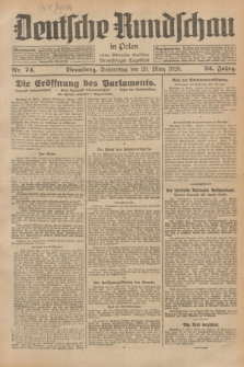 Deutsche Rundschau in Polen : früher Ostdeutsche Rundschau, Bromberger Tageblatt. Jg.52, Nr. 74 (29 März 1928) + dod.