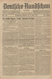 Deutsche Rundschau in Polen : früher Ostdeutsche Rundschau, Bromberger Tageblatt. Jg.52, Nr. 87 (15 April 1928) + dod.