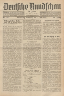 Deutsche Rundschau in Polen : früher Ostdeutsche Rundschau, Bromberger Tageblatt. Jg.52, Nr. 134 (14 Juni 1928) + dod.