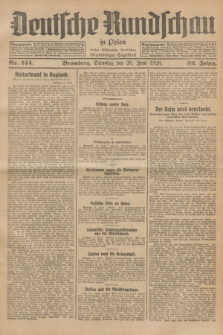 Deutsche Rundschau in Polen : früher Ostdeutsche Rundschau, Bromberger Tageblatt. Jg.52, Nr. 144 (26 Juni 1928) + dod.
