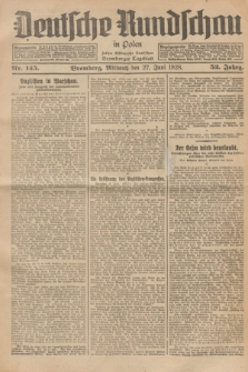 Deutsche Rundschau in Polen : früher Ostdeutsche Rundschau, Bromberger Tageblatt. Jg.52, Nr. 145 (27 Juni 1928) + dod.