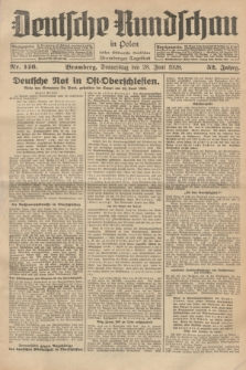 Deutsche Rundschau in Polen : früher Ostdeutsche Rundschau, Bromberger Tageblatt. Jg.52, Nr. 146 (28 Juni 1928) + dod.