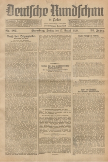 Deutsche Rundschau in Polen : früher Ostdeutsche Rundschau, Bromberger Tageblatt. Jg.52, Nr. 187 (17 August 1928) + dod.