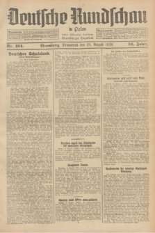 Deutsche Rundschau in Polen : früher Ostdeutsche Rundschau, Bromberger Tageblatt. Jg.52, Nr. 194 (25 August 1928) + dod.