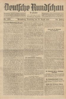 Deutsche Rundschau in Polen : früher Ostdeutsche Rundschau, Bromberger Tageblatt. Jg.52, Nr. 198 (30 August 1928) + dod.