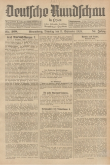 Deutsche Rundschau in Polen : früher Ostdeutsche Rundschau, Bromberger Tageblatt. Jg.52, Nr. 208 (11 September 1928) + dod.