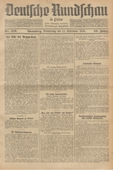 Deutsche Rundschau in Polen : früher Ostdeutsche Rundschau, Bromberger Tageblatt. Jg.52, Nr. 210 (13 September 1928) + dod.