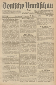 Deutsche Rundschau in Polen : früher Ostdeutsche Rundschau, Bromberger Tageblatt. Jg.52, Nr. 211 (14 September 1928) + dod.