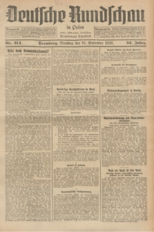 Deutsche Rundschau in Polen : früher Ostdeutsche Rundschau, Bromberger Tageblatt. Jg.52, Nr. 214 (18 September 1928) + dod.