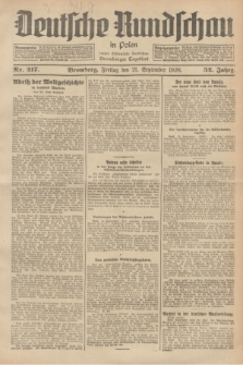 Deutsche Rundschau in Polen : früher Ostdeutsche Rundschau, Bromberger Tageblatt. Jg.52, Nr. 217 (21 September 1928) + dod.